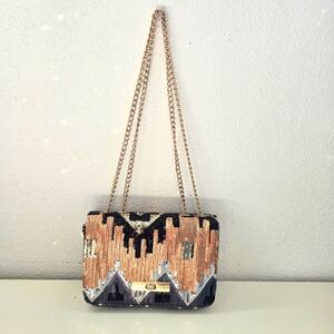 Multi Color Clutch Crossbody Bag Purse